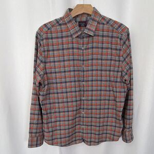 UNTUCKit Men's XXL Slim Fit Plaid Flannel Button-Up Long Sleeve Shirt Gray